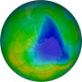 Antarctic ozone map for 2024-11-26